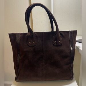 Chocolate Brown Genuine Leather Tote Bag by Gap